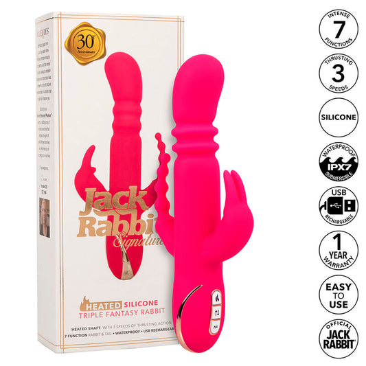 CALEXOTICS - JACK FANTASY TRIPLE VIBRATEUR CHAUFFANT LAPIN ROSE - Sensualia