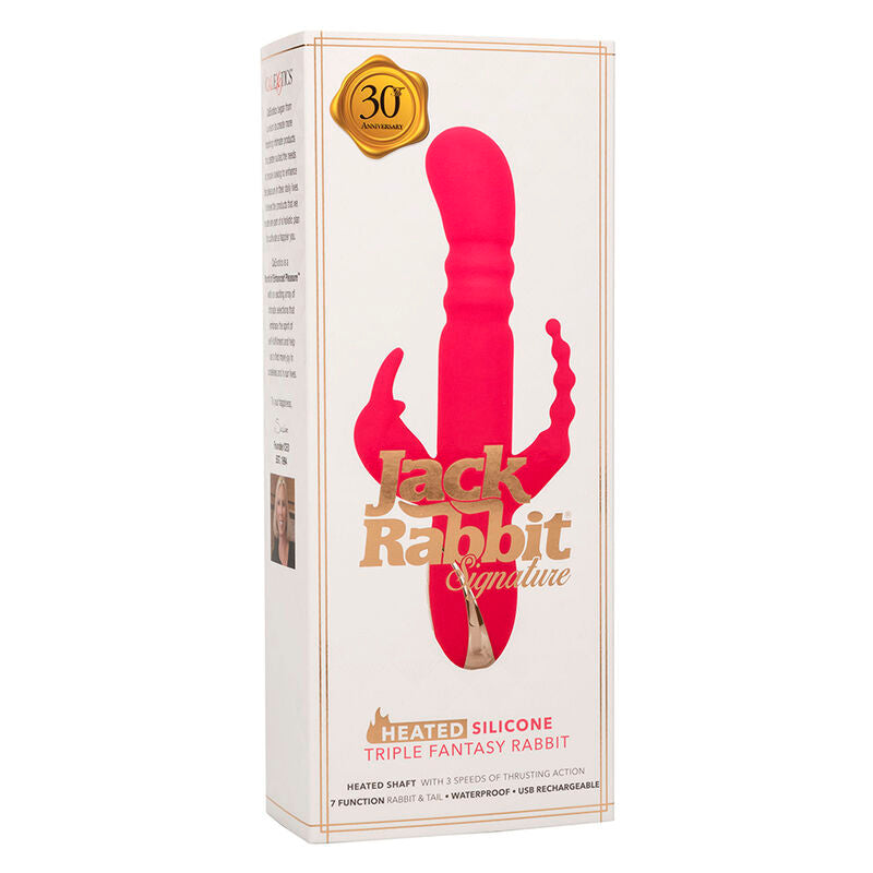 CALEXOTICS - JACK FANTASY TRIPLE VIBRATEUR CHAUFFANT LAPIN ROSE - Sensualia
