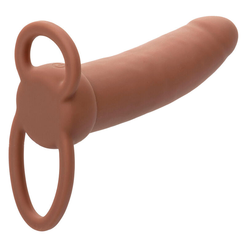 CALEXOTICS - MAXX THICK DOUBLE PÉNÉTRATEUR 10 VIBRATIONS MARRON - Sensualia