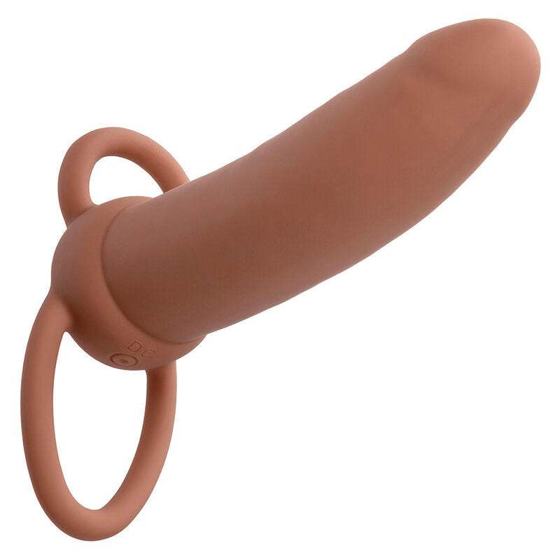 CALEXOTICS - MAXX THICK DOUBLE PÉNÉTRATEUR 10 VIBRATIONS MARRON - Sensualia