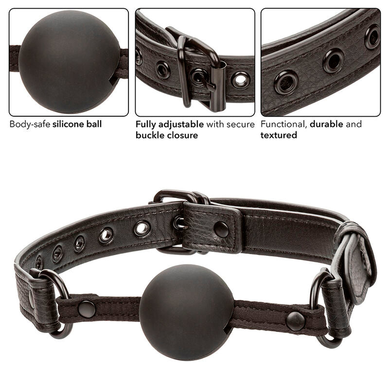 CALEXOTICS - NOCTURNAL BÂILLON À BOULE EN SILICONE NOIR - Sensualia