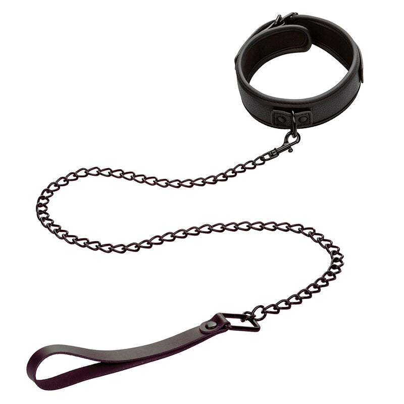 CALEXOTICS - NOCTURNAL COLLIER ET LAISSE EN CUIR RÉGLABLE NOIR - Sensualia