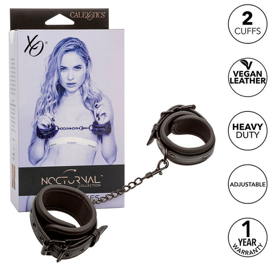 CALEXOTICS - NOCTURNAL POIGNETS EN CUIR RÉGLABLES NOIRS - Sensualia
