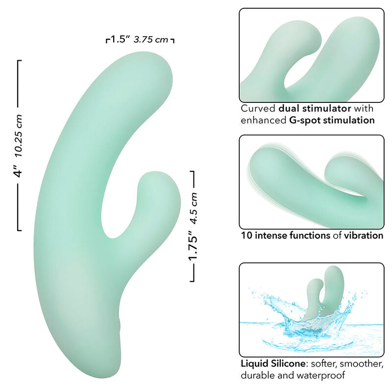 CALEXOTICS - PACIFICA FIJI VIBRATEUR & ESTIMULATEUR POINT G 10 VIBRATIONS AQUA - Sensualia