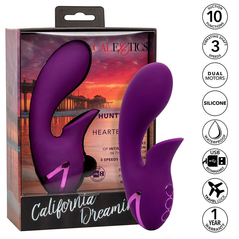 CALEXOTICS - STIMULATEUR ET SUCKER HUNTINGTON BEACH HEARTBREAKER VIOLET PAR CALIFORNIA DREAMING - Sensualia