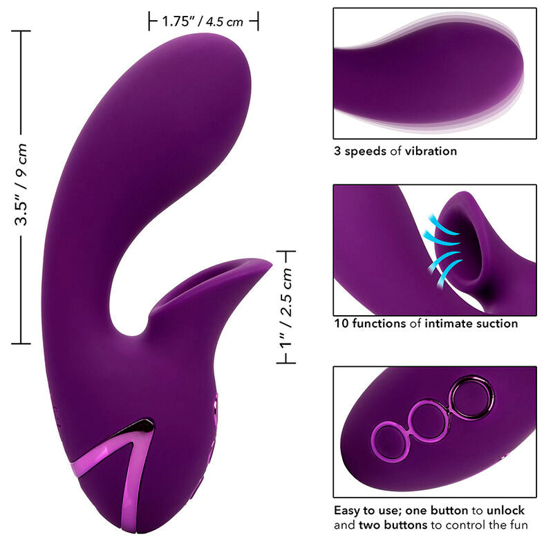 CALEXOTICS - STIMULATEUR ET SUCKER HUNTINGTON BEACH HEARTBREAKER VIOLET PAR CALIFORNIA DREAMING - Sensualia