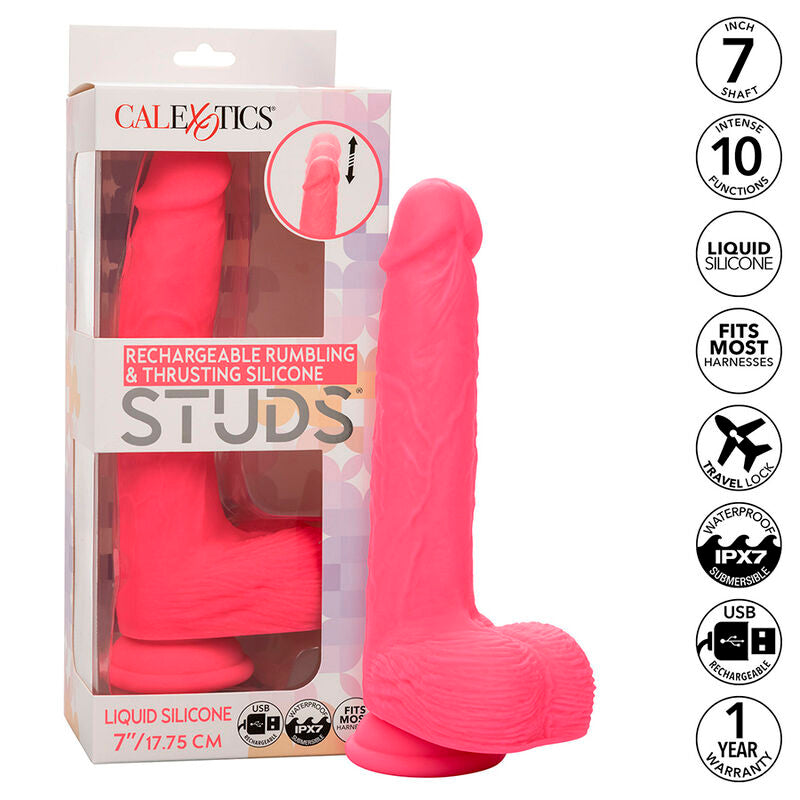 CALEXOTICS - STUDS VIBRATEUR RÉALISTE 10 VIBRATIONS ROSE - Sensualia