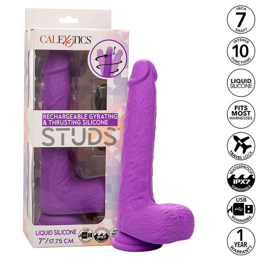 CALEXOTICS - STUDS VIBRATEUR RECHARGEABLE ET ROTATIF 10 VIBRATIONS VIOLET - Sensualia