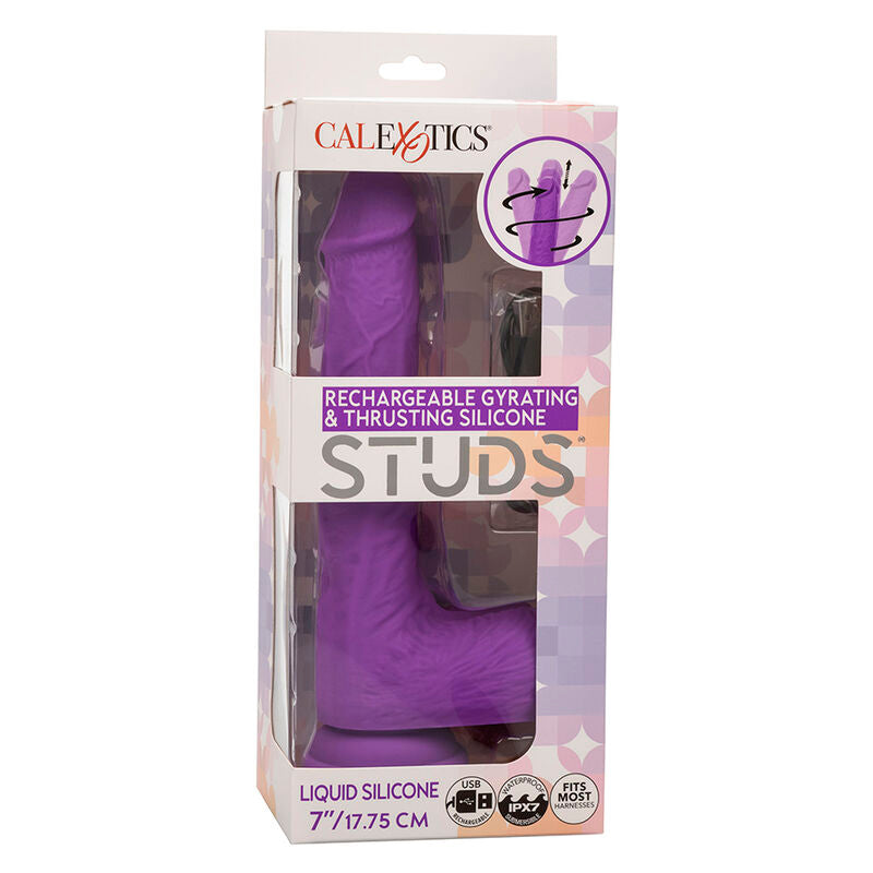CALEXOTICS - STUDS VIBRATEUR RECHARGEABLE ET ROTATIF 10 VIBRATIONS VIOLET - Sensualia