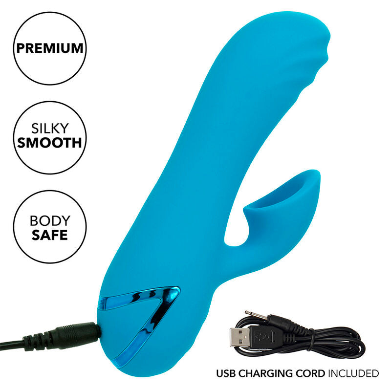 CALEXOTICS - SUNSET BEACH SEDUCER VIBRATEUR & STIMULATEUR 10 FONCTIONS BLEU - Sensualia