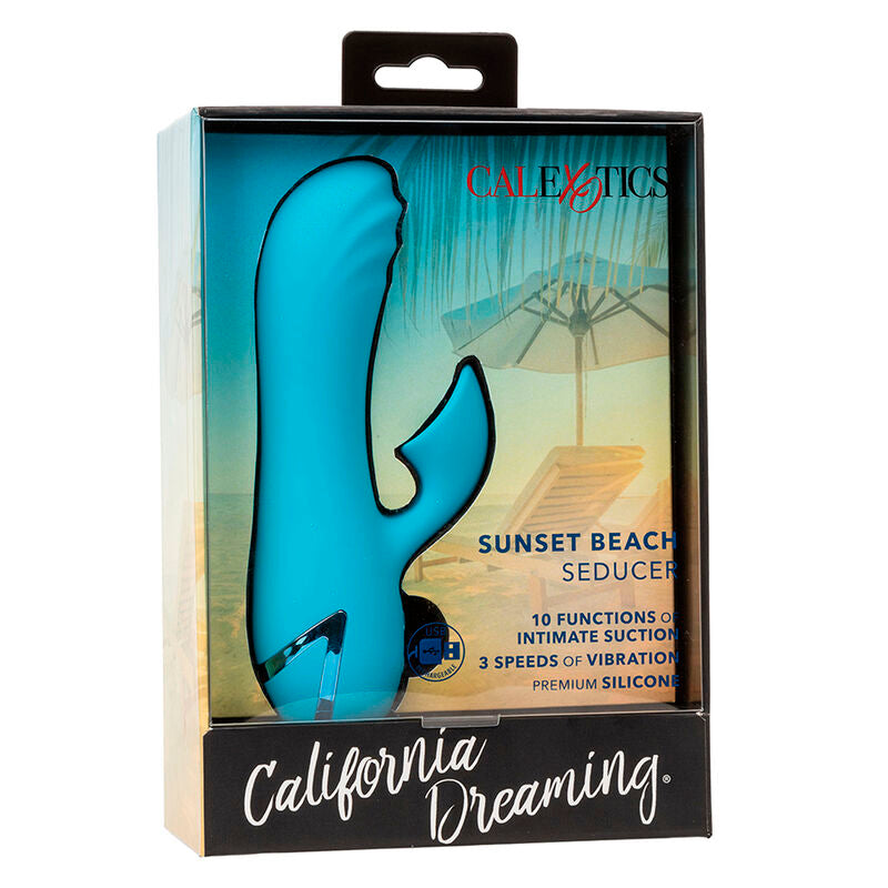 CALEXOTICS - SUNSET BEACH SEDUCER VIBRATEUR & STIMULATEUR 10 FONCTIONS BLEU - Sensualia