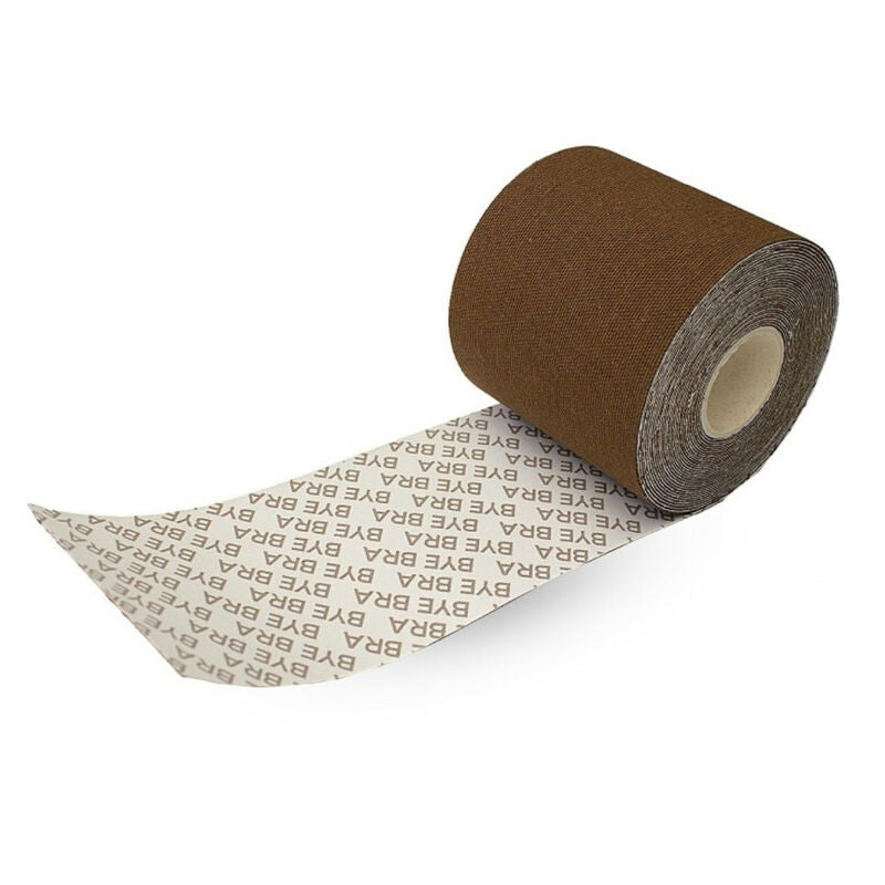 BYE-BRA - BODY TAPE 5 M X 6,5 CM + 3 PAIRES DE CACHE-MATIN MARRON - Sensualia