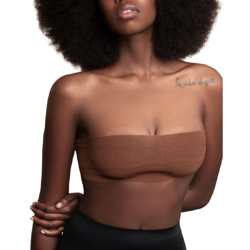 BYE-BRA - BODY TAPE 5 M X 6,5 CM + 3 PAIRES DE CACHE-MATIN MARRON - Sensualia