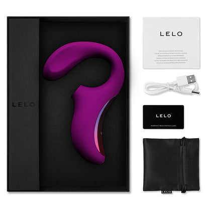 LELO - ENIGMA DOUBLE ASPIRATION STIMULATION MASSEUR  ROSE PROFONDE - Sensualia