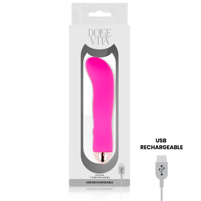 DOLCE VITA - VIBRATEUR RECHARGEABLE DEUX ROSE 7 VITESSES - Sensualia