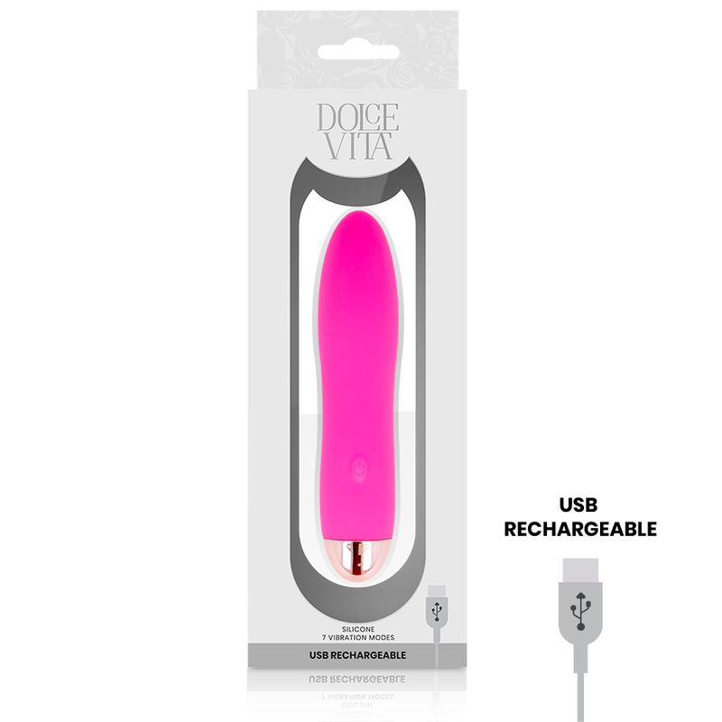DOLCE VITA - VIBRATEUR RECHARGEABLE QUATRE ROSE 7 VITESSES - Sensualia