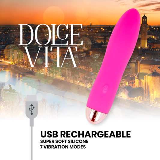 DOLCE VITA - VIBRATEUR RECHARGEABLE QUATRE ROSE 7 VITESSES - Sensualia