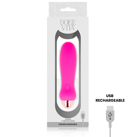 DOLCE VITA - VIBRATEUR RECHARGEABLE CINQ ROSE 7 VITESSES - Sensualia