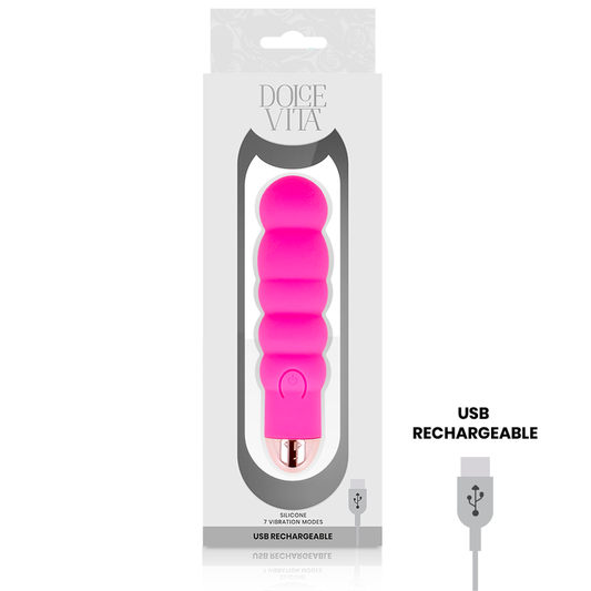 DOLCE VITA - VIBRATEUR RECHARGEABLE SIX ROSE 7 VITESSES - Sensualia