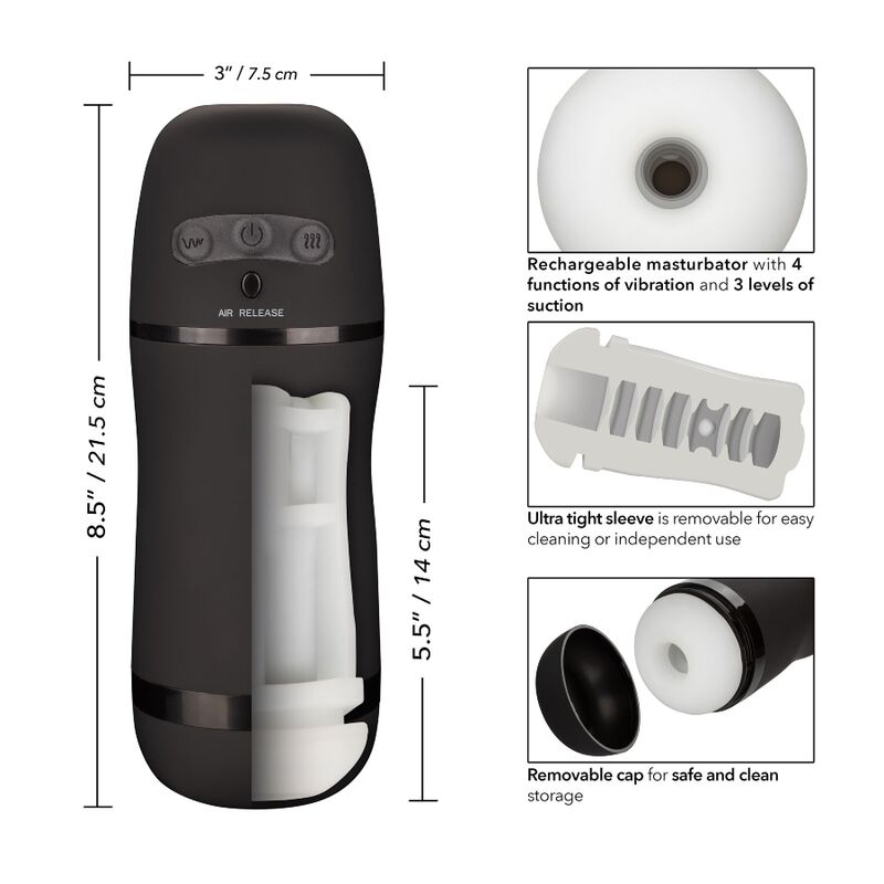 CALEXOTICS - FONCTIONS VIBRANTES ET DASPIRATION OPTIMUM POWER STROKER - Sensualia