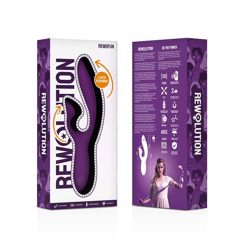 REWOLUTION - REWOFUN VIBRATEUR FLEXIBLE AVEC LAPIN - Sensualia