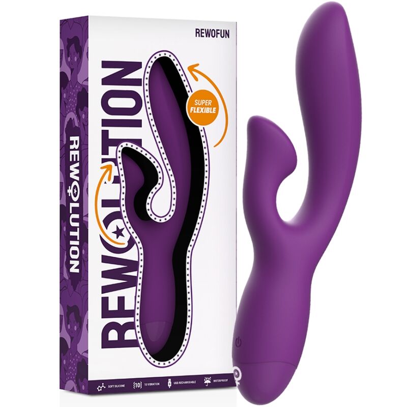 REWOLUTION - REWOFUN VIBRATEUR FLEXIBLE AVEC LAPIN - Sensualia