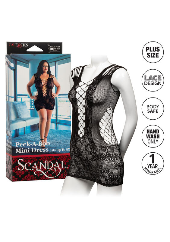 CALEXOTICS - ROBE PEEK-A-BOO MINI GRANDE TAILLE - Sensualia