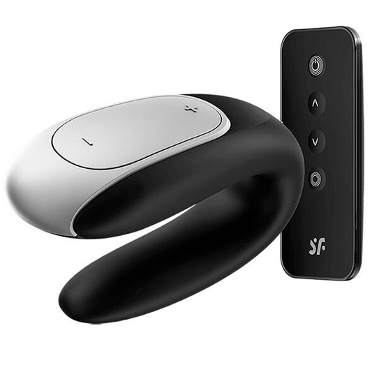 SATISFYER - VIBRATEUR PARTENAIRE DOUBLE FUN NOIR - Sensualia