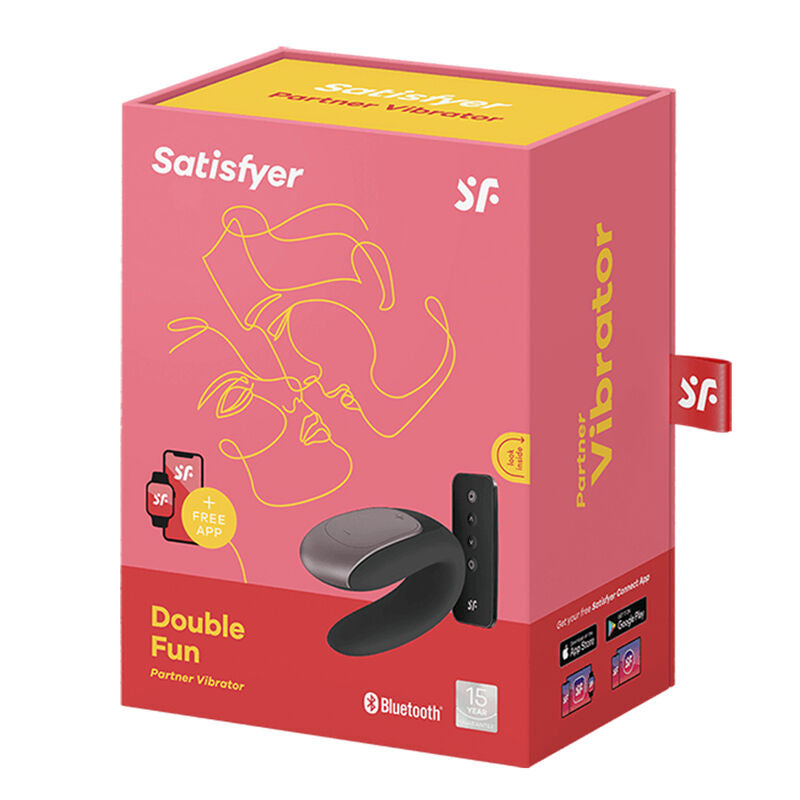 SATISFYER - VIBRATEUR PARTENAIRE DOUBLE FUN NOIR - Sensualia