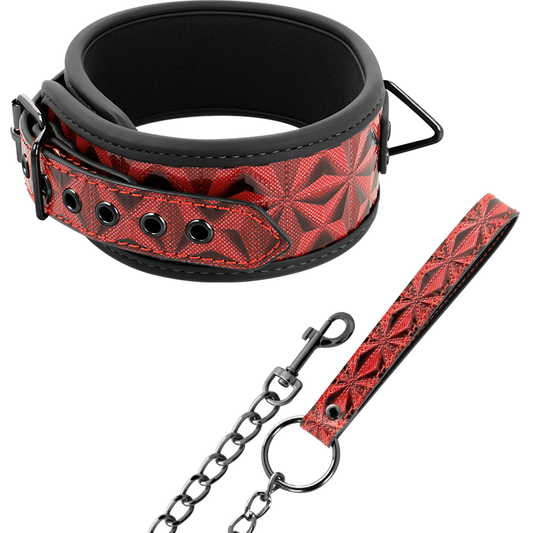 BEGME - COLLIER EN CUIR VÉGAN PREMIUM ÉDITION ROUGE AVEC DOUBLURE EN NÉOPRÈNE BEGME RED EDITION