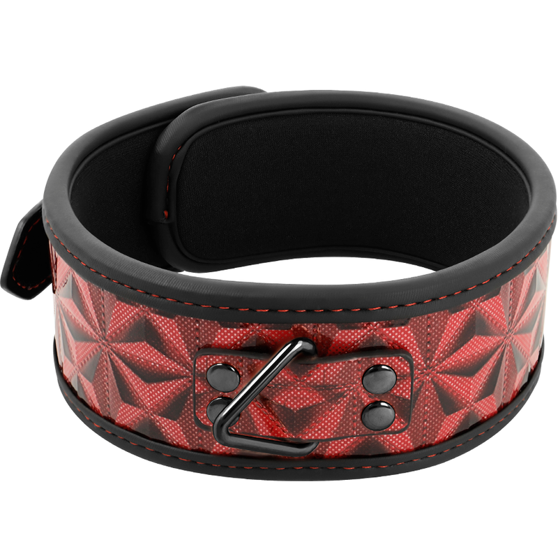 BEGME - COLLIER EN CUIR VÉGAN PREMIUM ÉDITION ROUGE AVEC DOUBLURE EN NÉOPRÈNE - Sensualia