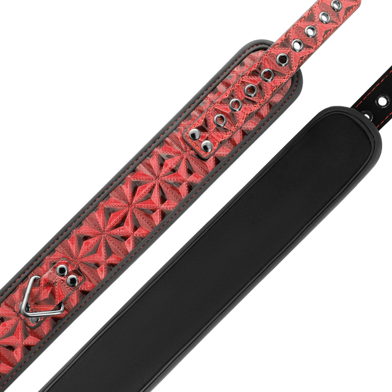 BEGME - COLLIER EN CUIR VÉGAN PREMIUM ÉDITION ROUGE AVEC DOUBLURE EN NÉOPRÈNE - Sensualia