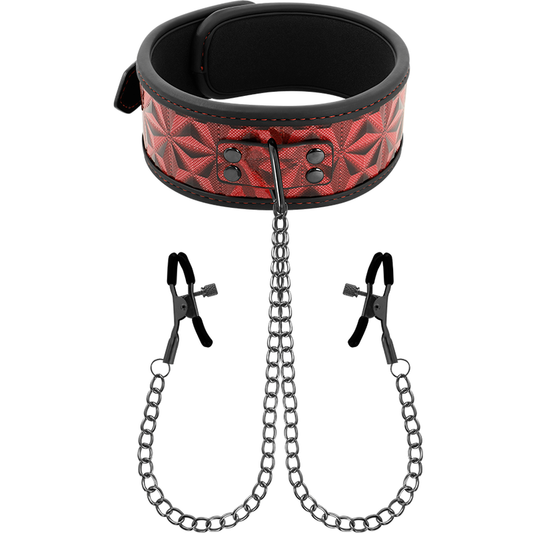 BEGME - COLLIER ÉDITION ROUGE AVEC PINCES  TÉLÉMON AVEC DOUBLURE EN NÉOPRÈNE BEGME RED EDITION