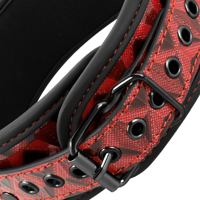 BEGME - COLLIER ÉDITION ROUGE AVEC PINCES  TÉLÉMON AVEC DOUBLURE EN NÉOPRÈNE - Sensualia