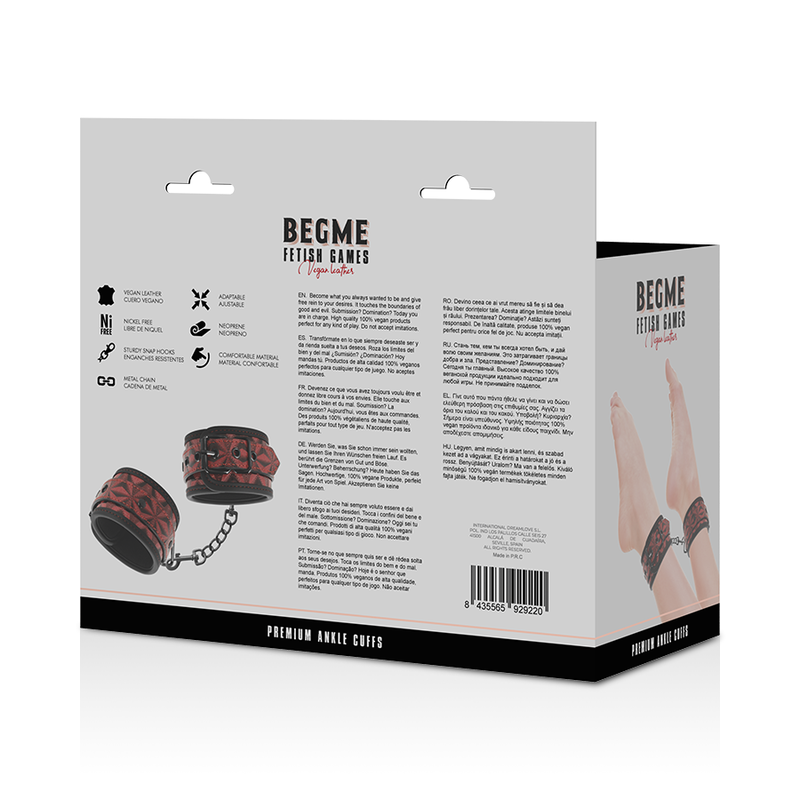BEGME - CHEVILLES PREMIUM ÉDITION ROUGE AVEC DOUBLURE EN NÉOPRÈNE - Sensualia