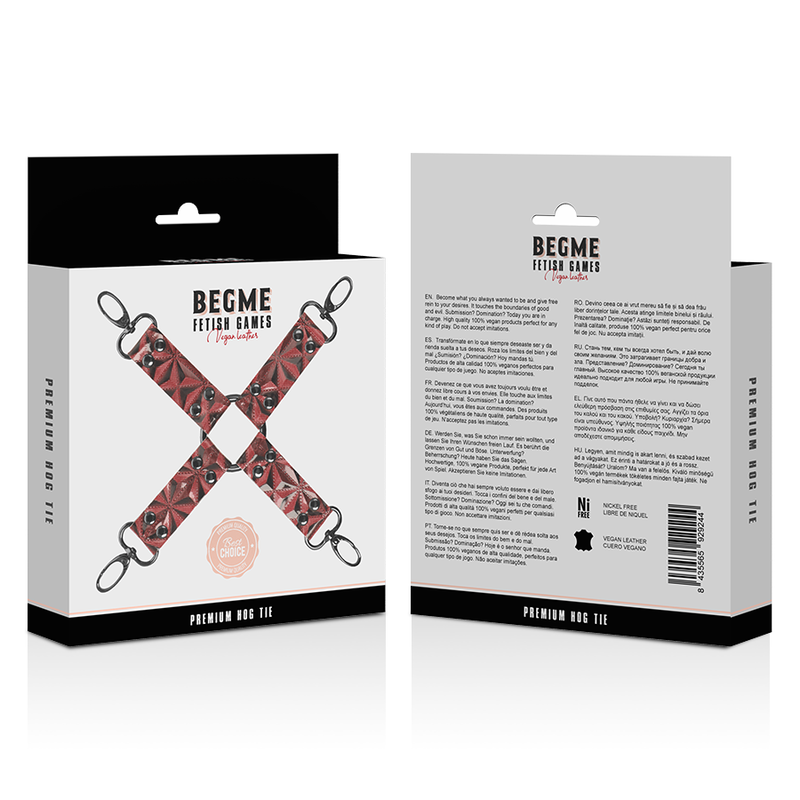 BEGME - CRAVATE DE PORC EN CUIR VÉGAN PREMIUM ÉDITION ROUGE - Sensualia