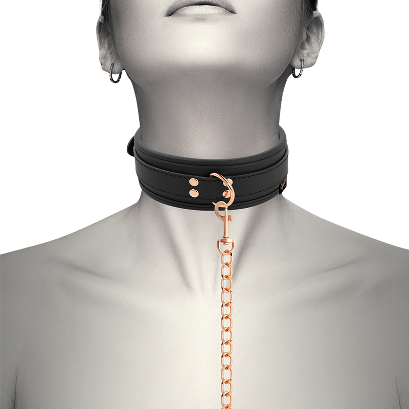 COQUETTE CHIC DESIRE - COLLIER FANTAISIE EN CUIR VÉGAN AVEC BRACELET ET DOUBLURE EN NÉOPRÈNE - Sensualia