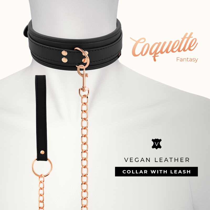 COQUETTE CHIC DESIRE - COLLIER FANTAISIE EN CUIR VÉGAN AVEC BRACELET ET DOUBLURE EN NÉOPRÈNE - Sensualia