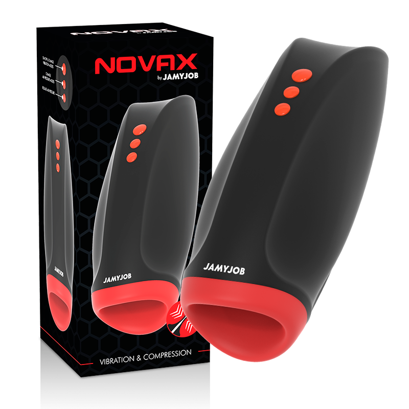 JAMYJOB - MASTURBATEUR NOVAX AVEC VIBRATION ET COMPRESSION - Sensualia