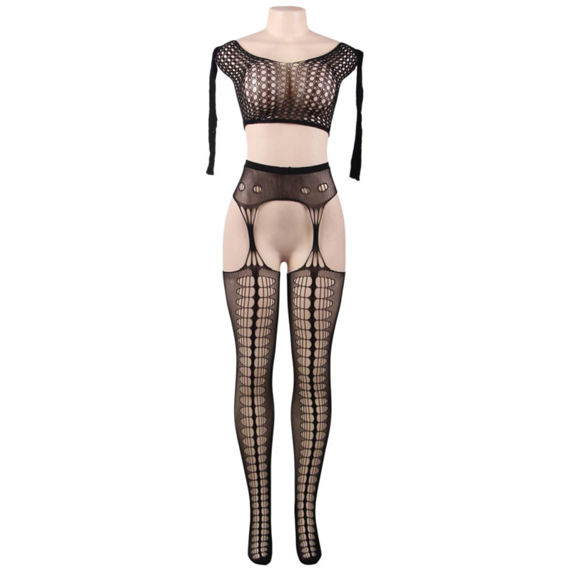 QUEEN LINGERIE - BODYSTOCKING HAUT MANCHES LONGUES S/L QUEEN LINGERIE