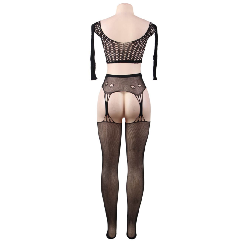 QUEEN LINGERIE - BODYSTOCKING HAUT MANCHES LONGUES S/L - Sensualia