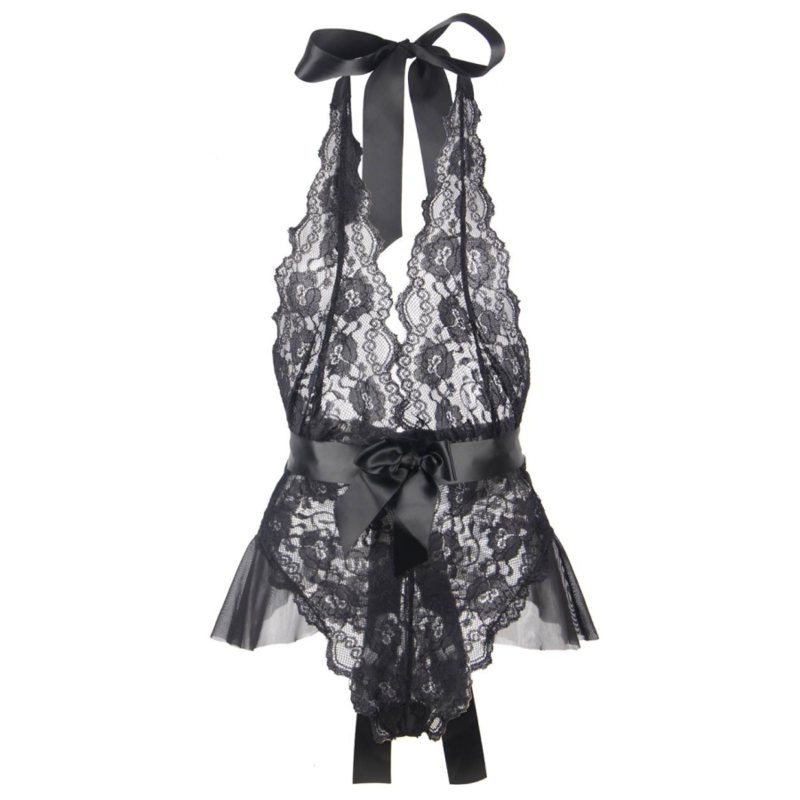 QUEEN LINGERIE - TEDDY ESCOTADO DE ENCAJES S/M - Sensualia