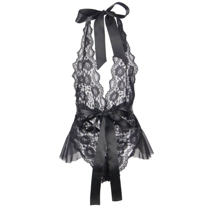 QUEEN LINGERIE - TEDDY ESCOTADO DE ENCAJES S/M - Sensualia