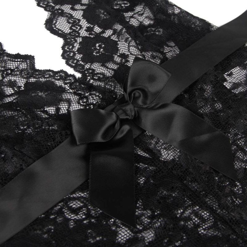 QUEEN LINGERIE - TEDDY ESCOTADO DE ENCAJES S/M - Sensualia