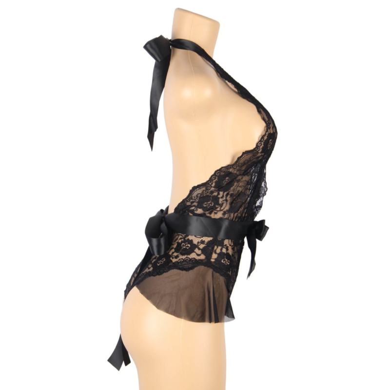QUEEN LINGERIE - TEDDY ESCOTADO DE ENCAJES S/M - Sensualia