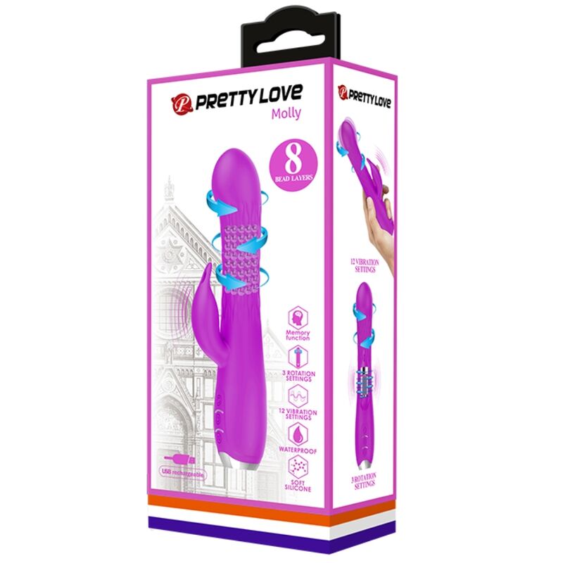 PRETTY LOVE - VIBRATEUR MOLLY AVEC ROTATION RECHARGEABLE - Sensualia