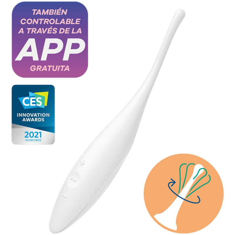 SATISFYER - VIBRATEUR  POINTE DE CLIT TWIRLING JOY BLANC - Sensualia