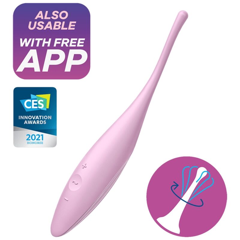 SATISFYER - VIBRATEUR  POINTE DE CLIT TWIRLING JOY ROSE - Sensualia
