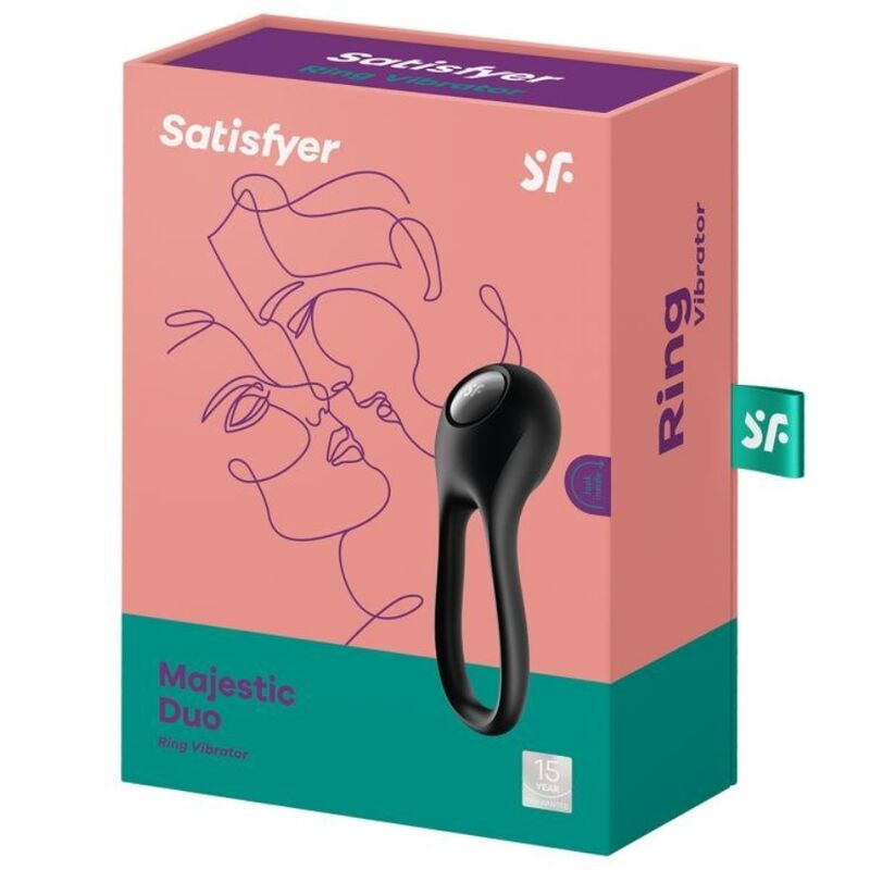 SATISFYER - VIBRATEUR  ANNEAU MAJESTIC DUO NOIR - Sensualia