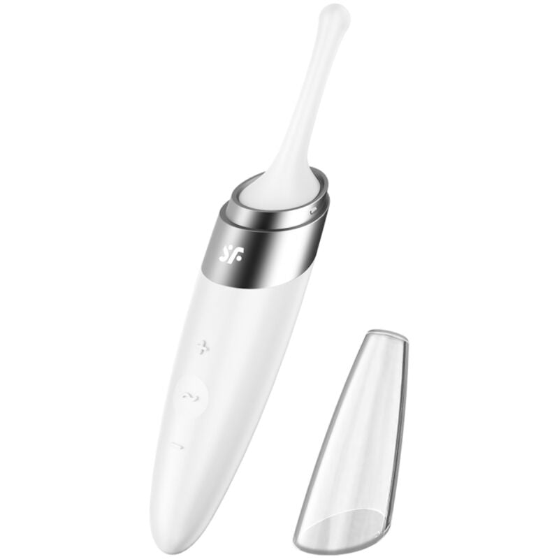 SATISFYER - VIBRATEUR  POINTE DE CLIT TWIRLING DELIGHT BLANC - Sensualia